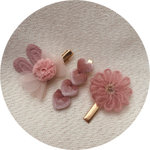 Alligator Haarclips Pink Bunny