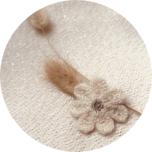 Antislip Flower Wool Wit