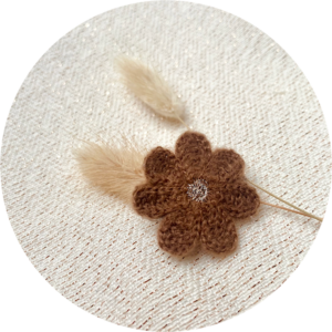 Antislip Clip Flower Wool Bruin